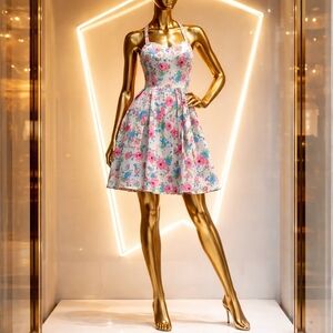 🌸 Floral Halter Dress – Size L/G (11–13) ✨💕